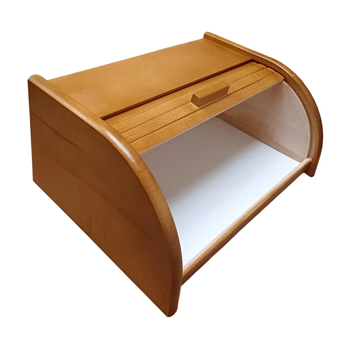 Contenitore per il pane in legno con chiusura a serranda per conservare il pane in cucina, Legno, Brown, small