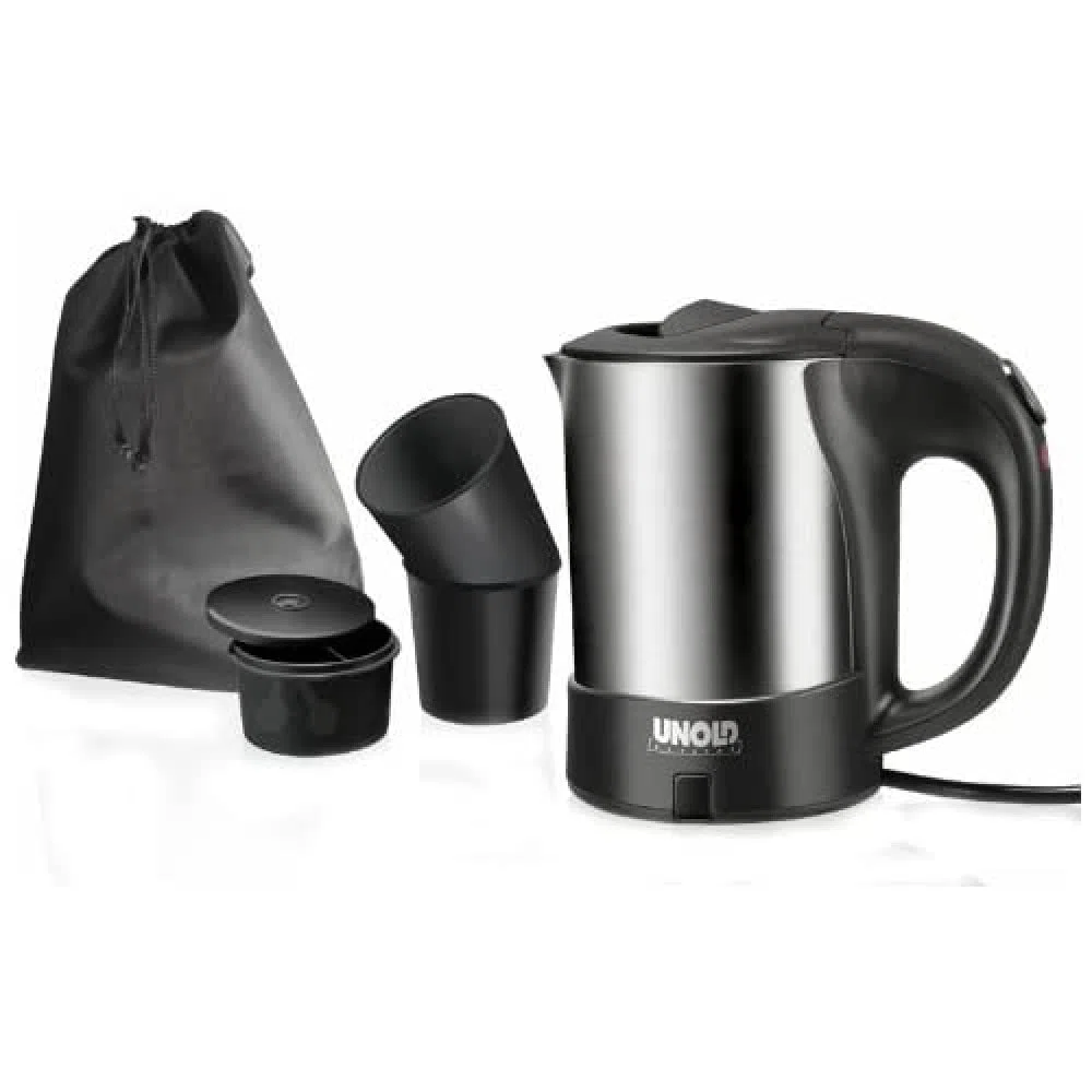 Unold, bollitore da viaggio, 0,5 l, 1000 W, acciaio inox/nero