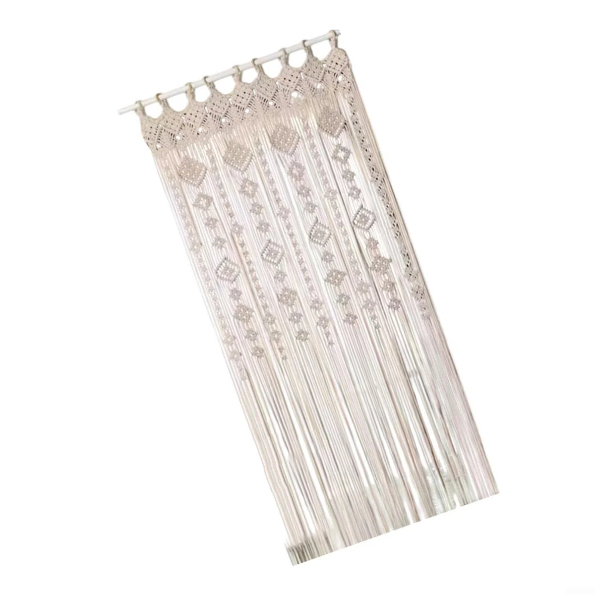 Tenda per porta in corda di cotone intrecciata a mano, 85 x 200 cm, con nappe bohémien, divisorio per casa, matrimonio, parete divisoria (A)