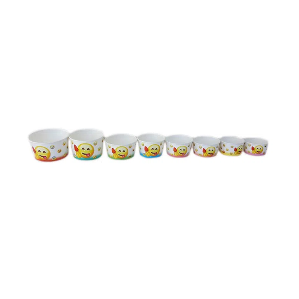 Lucgel Coppetta Bicchiere in Carta per Gelato grafica Emoticon Emojii 80cc - 250 pezzi -