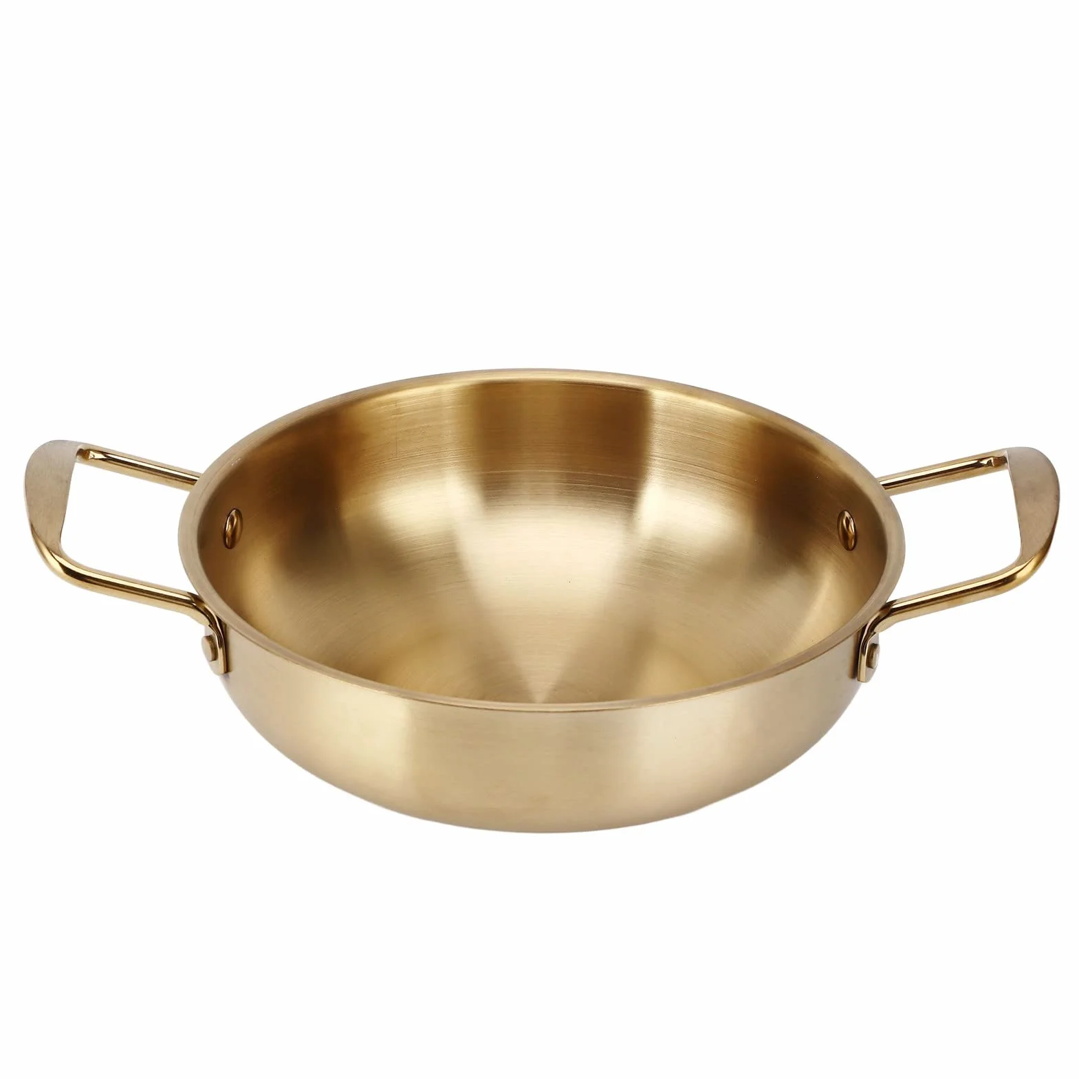 Buachois Pentola Coreana per Ramen,Inossidabile Oro Pentola Pentola Multiuso Pentola da Cucina Pentola da Cucina per Fornello a Gas, Fornello a Induzione(24cm)