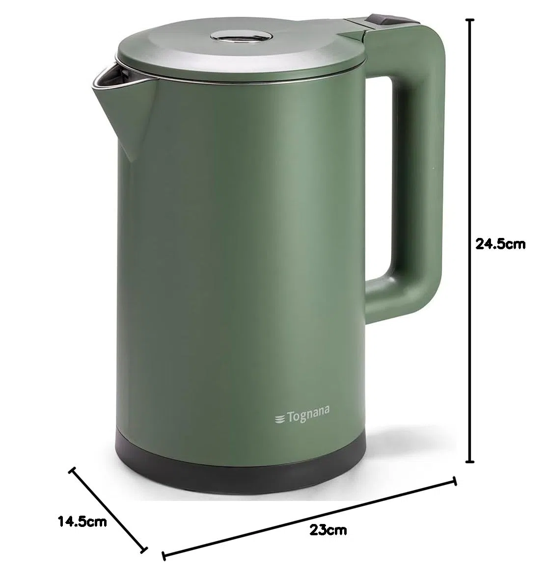 Tognana Iridea, Bollitore Elettrico Cordless 1,7 L, plastica-acciaio inox, verde