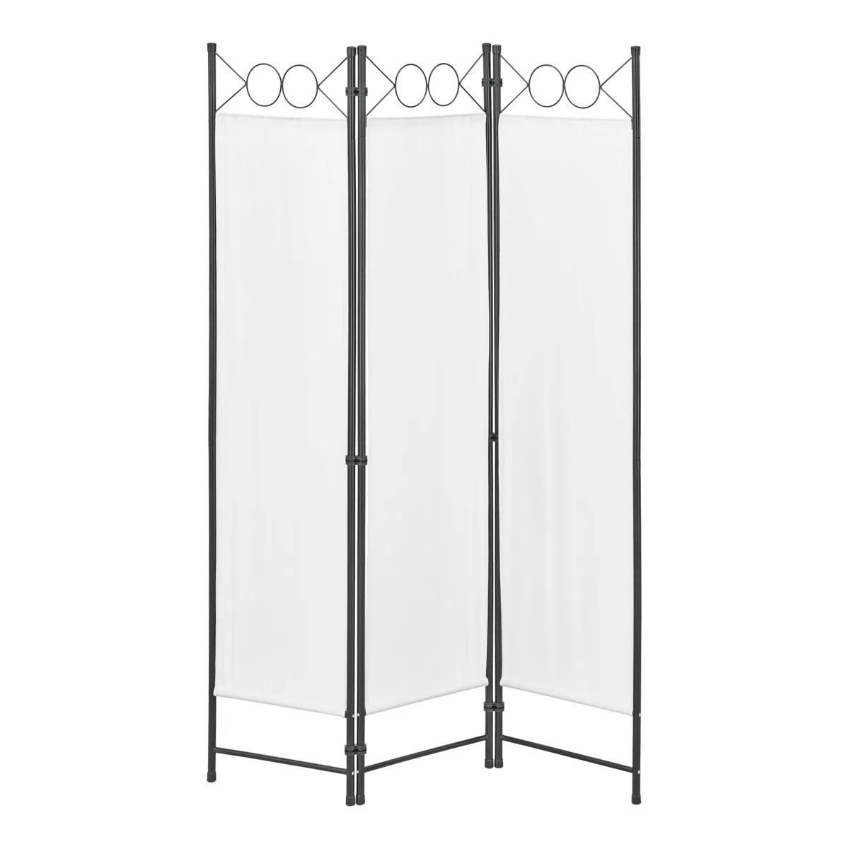 [en.casa] Paravento Pieghevole per Interni e Esterni in 3 Pannelli Separè Decorativo Parete Divisoria per Camera da Letto Spogliatoio Terrazza 171 x 120 cm Telaio in Acciaio - Bianco