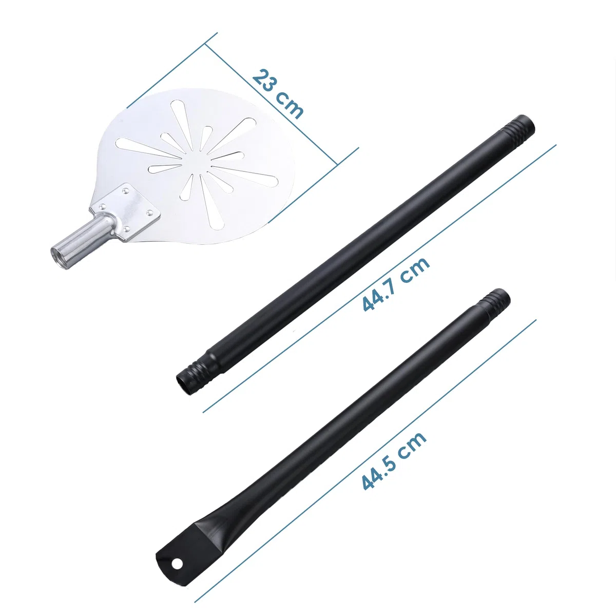 Herogo Pala per pizza, 9 pollici in acciaio inossidabile forato, accessorio in metallo con manico rimovibile, superficie liscia e sicuro per il forno, 9 pollici