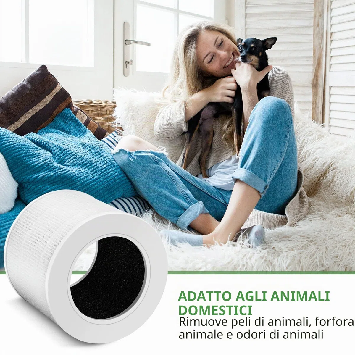 Confezione da 2 filtri HEPA di ricambio compatibili con purificatore d'aria Levoit Core Mini-RF, sistema di filtraggio 3 in 1, filtro HEPA H13 True