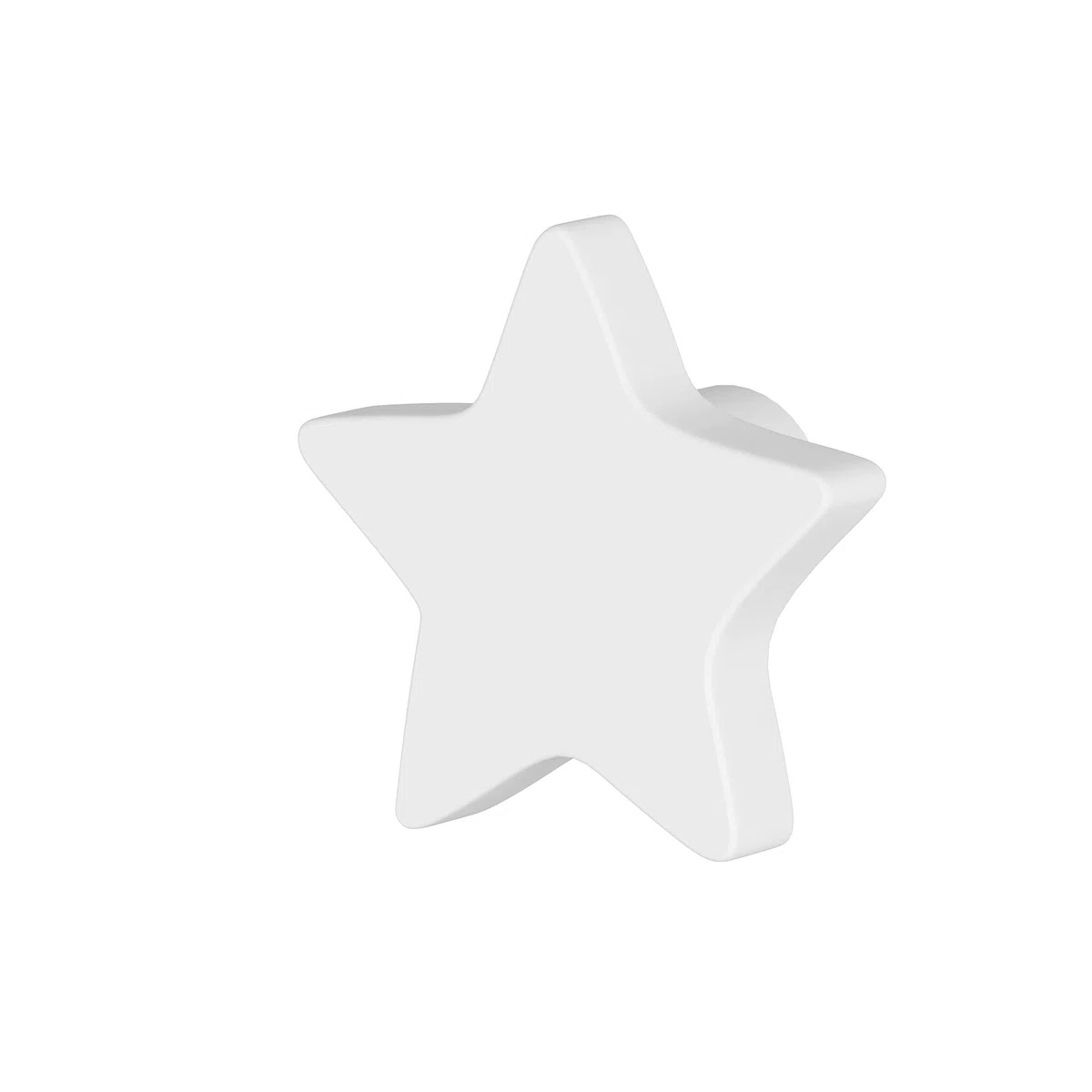 Pomelli Stella laccati. 6 unità. Pomelli per bambini laccati opachi. bianco