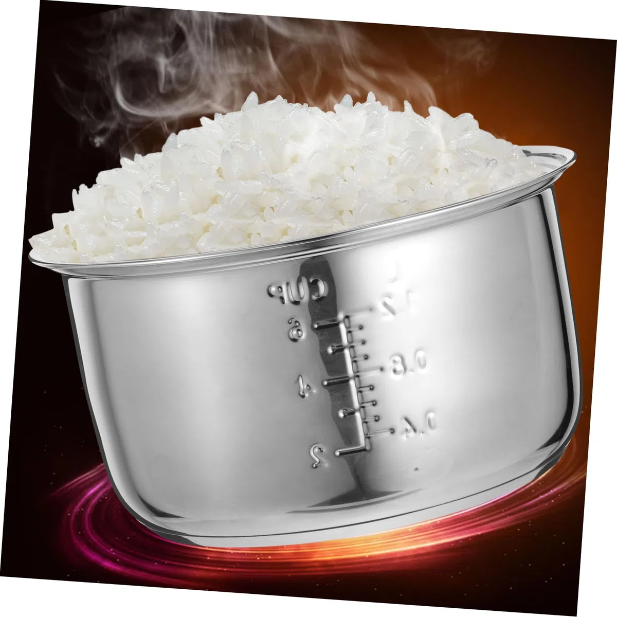 Hemobllo Pentola Interna Accessorio Facile da Pulire da 3l per Cuociriso in Acciaio Inossidabile Versatile per Cucina e Ufficio per Cucina e Ufficio