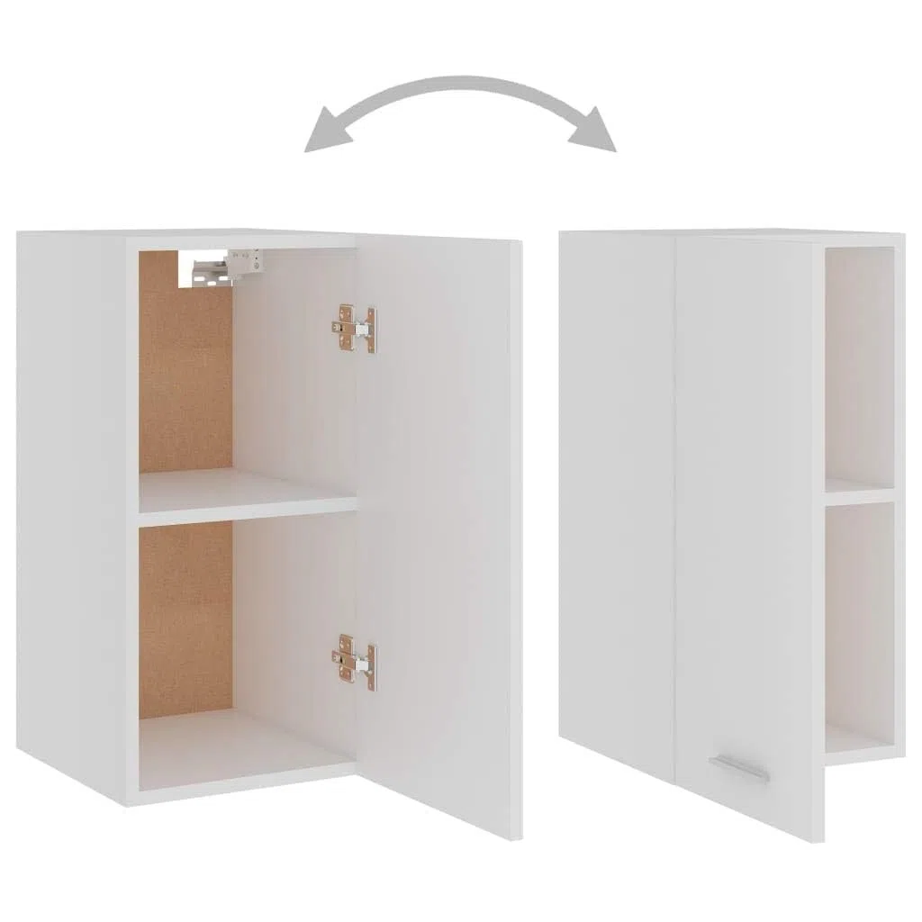 vidaXL Mobile sospeso Lyon, 29,5x31x60 cm, Legno ingegnerizzato, Bianco, Contenitore da parete, Bagno & Cucina, Portata massima 60 kg