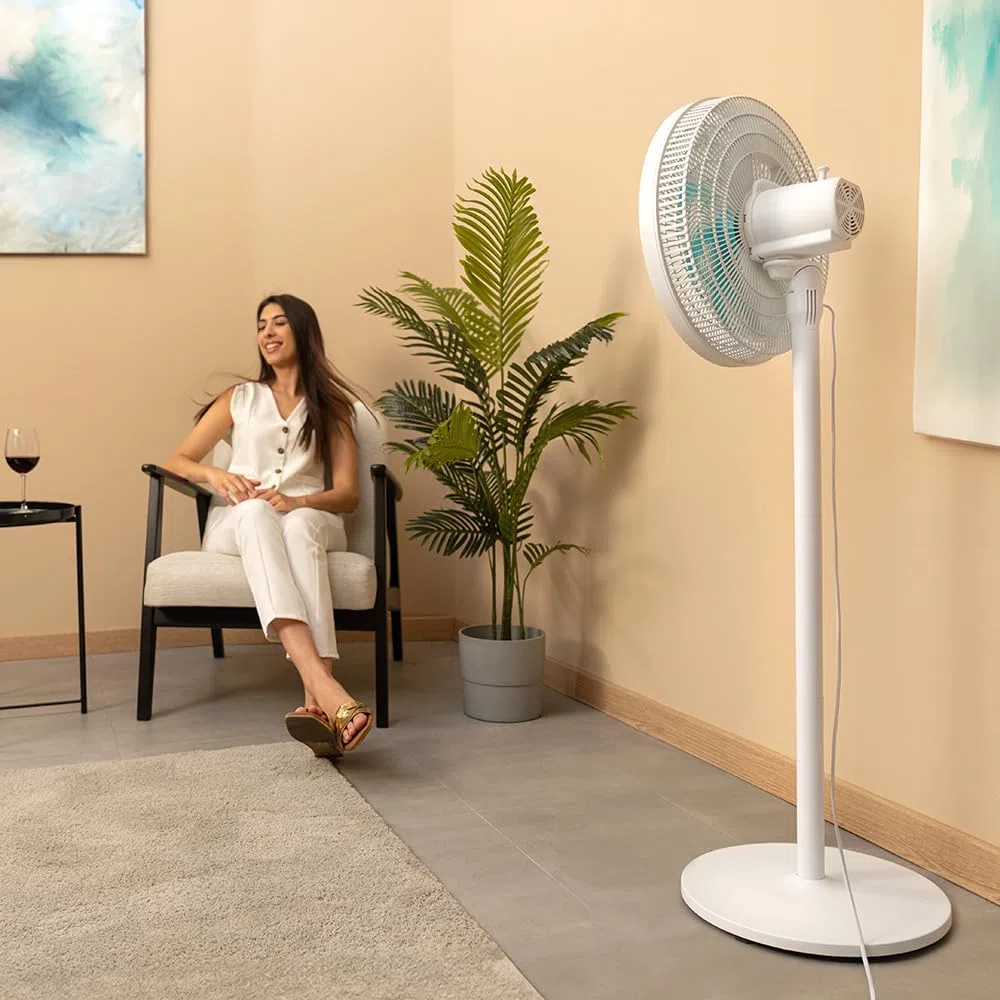 Cecotec Ventilatore a pianta, da tavolo e da parete, EnergySilence 550 3in1, 60 W, multiposizione con 3 altezze, diametro 16", oscillazione automatica 80º, 3 velocità, facile utilizzo, Bianco
