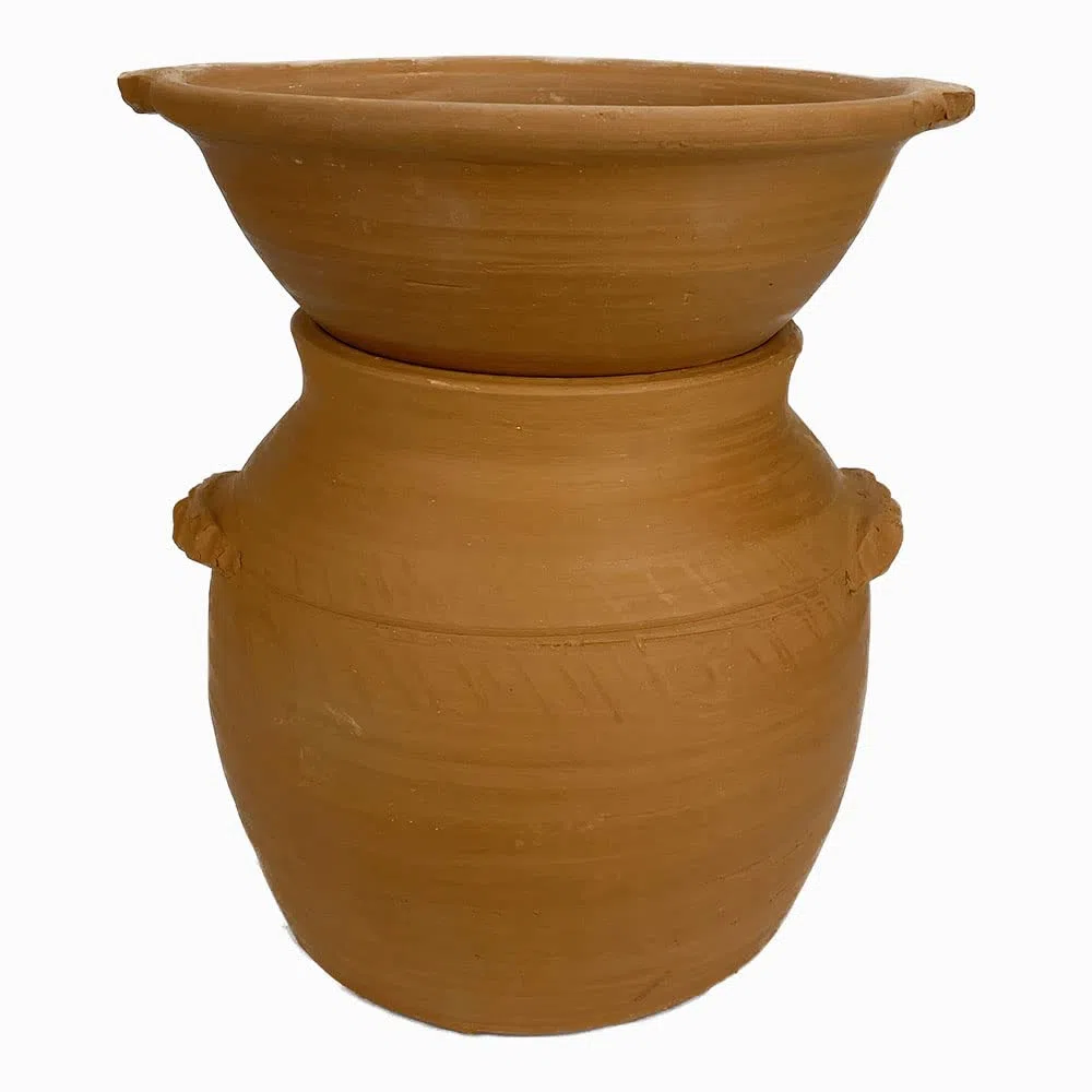 Couscussiera marocchina in Terracotta Naturale cm 30 * 27*h35