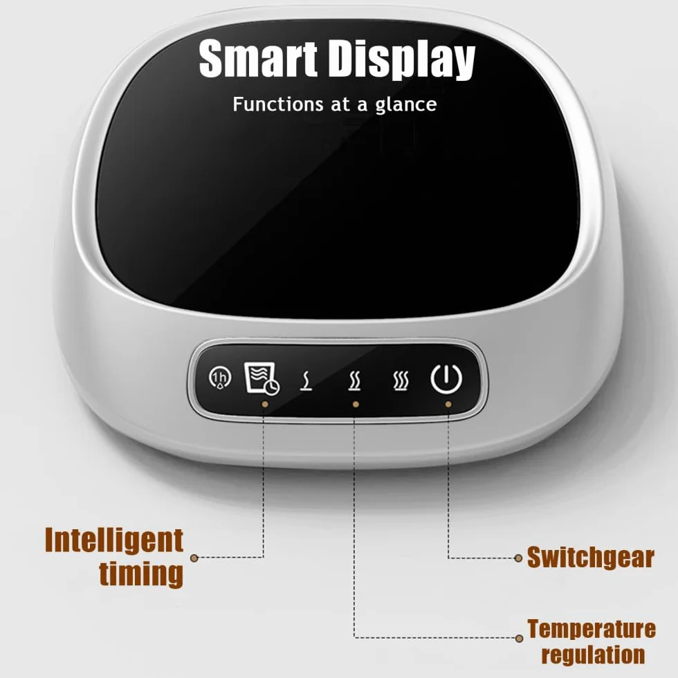 Scaldatazze con 3 Impostazioni Temperatura, Riscaldatore Tazze Display Intelligente, Scaldino Bevande Rapido Ampia Compatibilità, per Caffè Tè e Latte Ufficio Casa