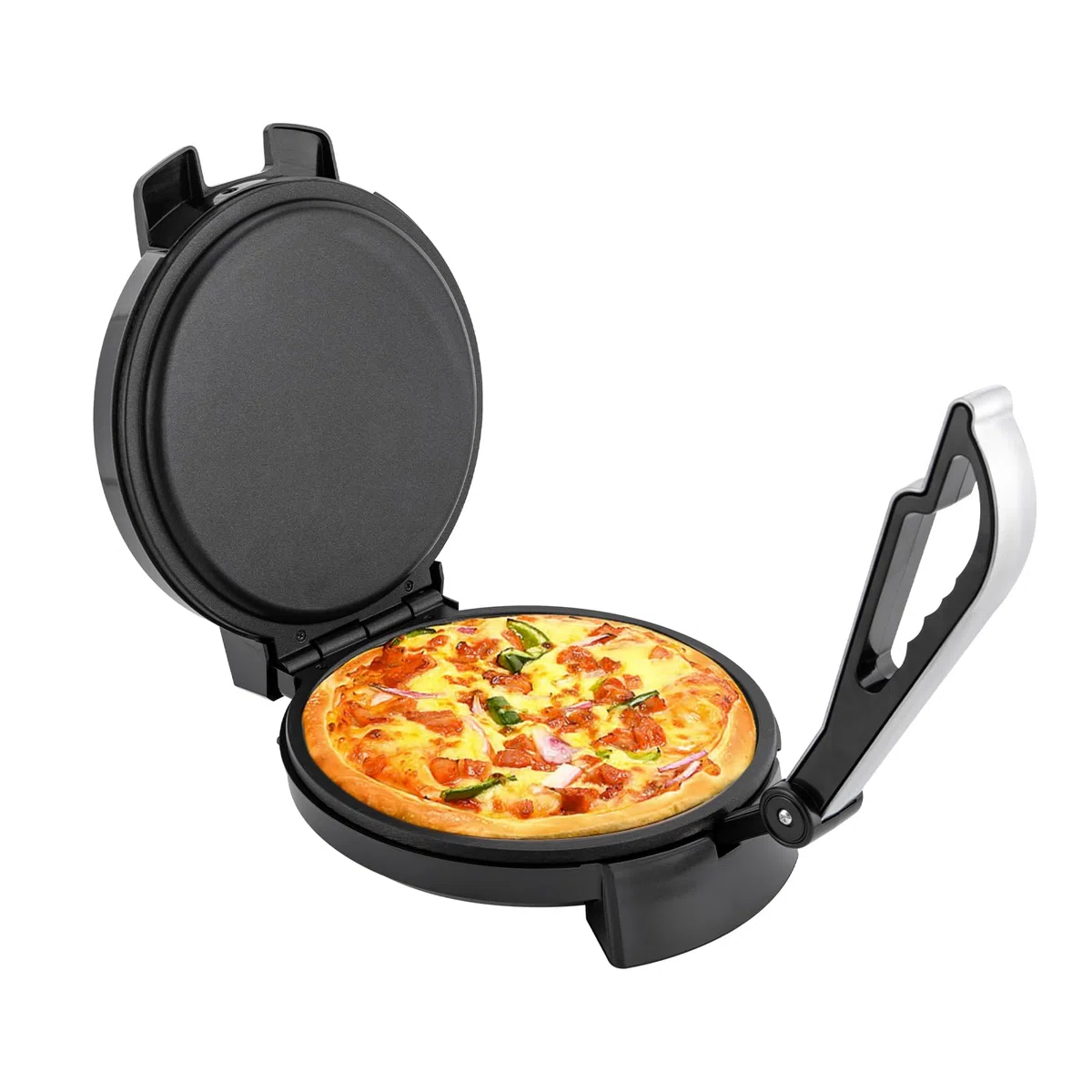 Roti Maker, 1200 W, riscaldamento elettrico a doppio lato in acciaio inox Tortilla Maker, pressa per farina di mais, rivestimento antiaderente, regolazione della temperatura, per tortillas,