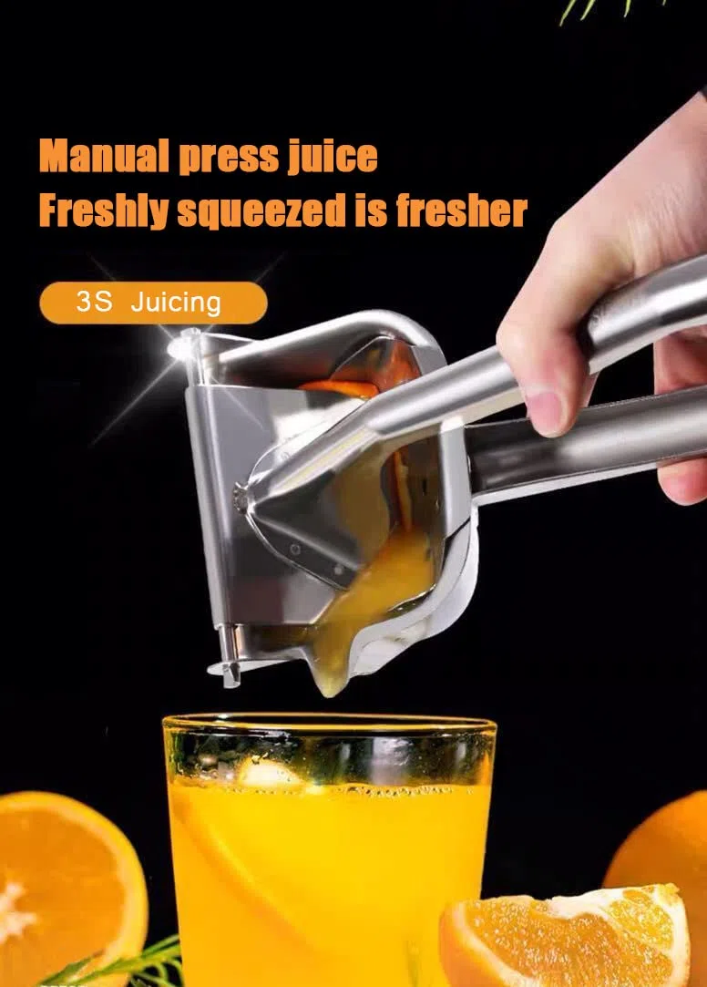Spremiagrumi manuale, in acciaio inox 304, per mele, pere, agrumi, melograni, limoni, arance e altro, spremi frutta manuale