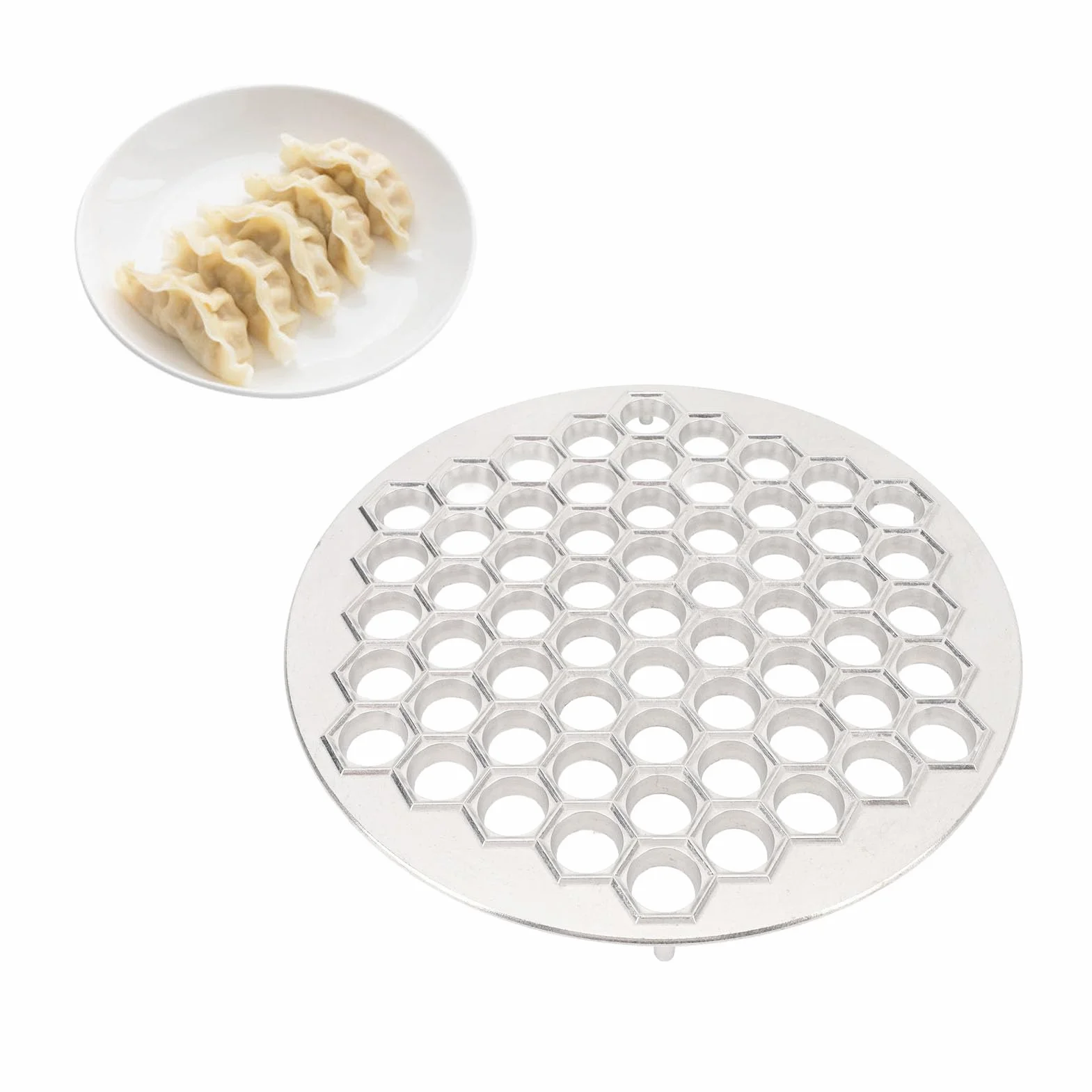 Maker di Gnocchi Russo, 61 Buche in Lega di Alluminio Ravioli, Produttore di Pelmeni Stampo per Gnocchi Russo, Strumento per la Creazione di Fai da Te per la del