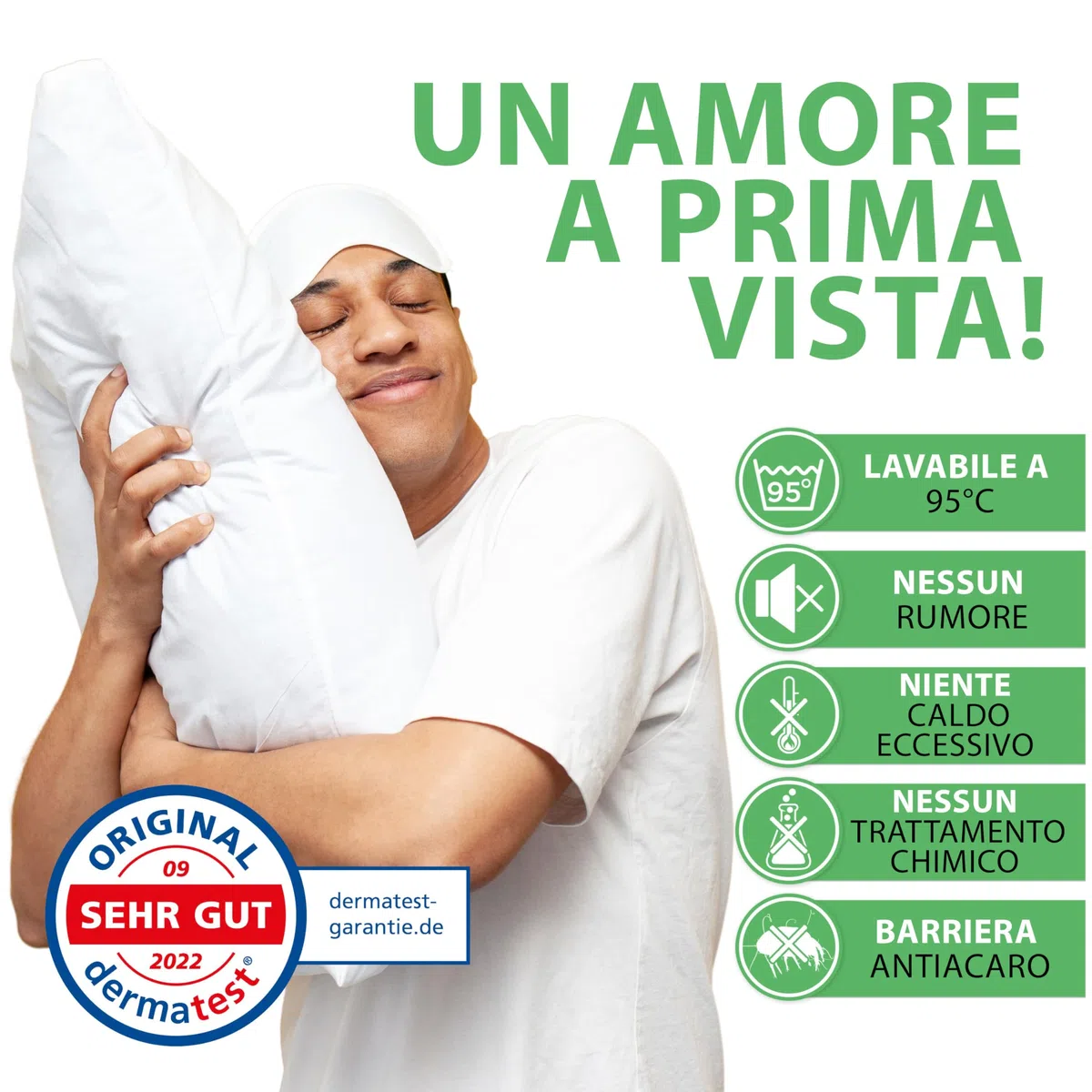 Welldora Coprimaterasso Antiacaro Premium – Copri Materasso Antiacaro Anallergico Testato - Rivestimento con Cerniera - Biancheria da Letto Anallergica (180x200x28cm)