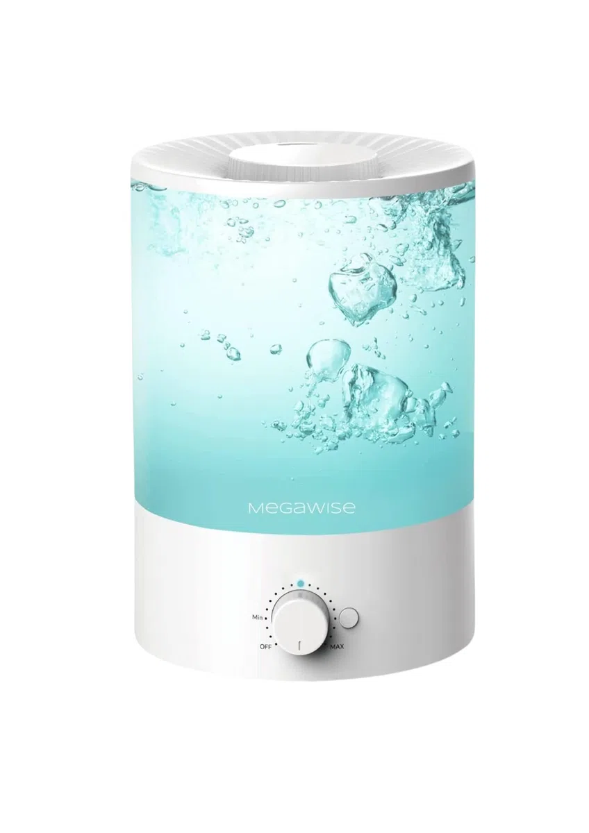 Umidificatore a nebbia fredda MEGAWISE da 3,5 l – Umidificatore a ultrasuoni con riempimento dall'alto, vassoio per oli essenziali, 7 luci notturne, spegnimento automatico, funzionamento silenzioso