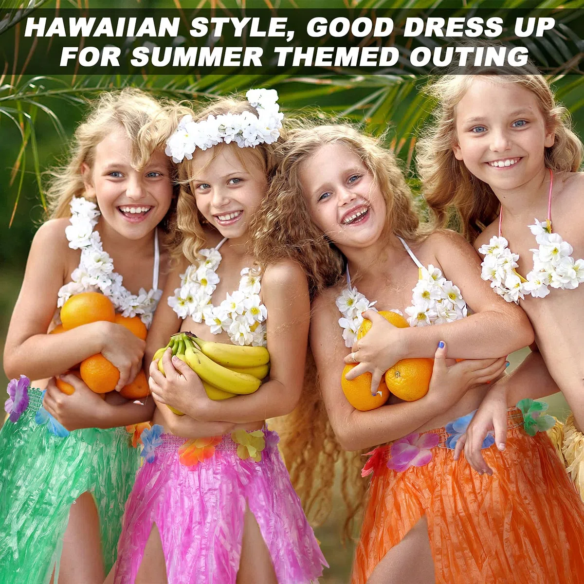 Sumind 20 Pezzi Gonne Hula Luau Hawaiian Gonne di Erba per Bambini Hula per Bambini Festa Luau, Festa di Compleanno a Tema, 30, 48 cm