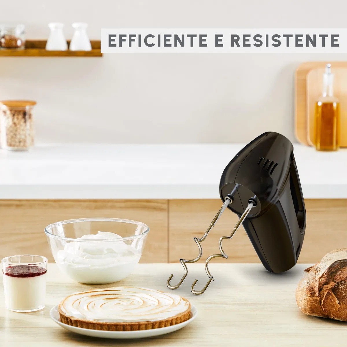 Moulinex Quick Mix Sbattitore, Veloce e potente, Robusto ed efficiente, Maniglia ergonomica, Semplice e Intuitivo, Nero, HM3108