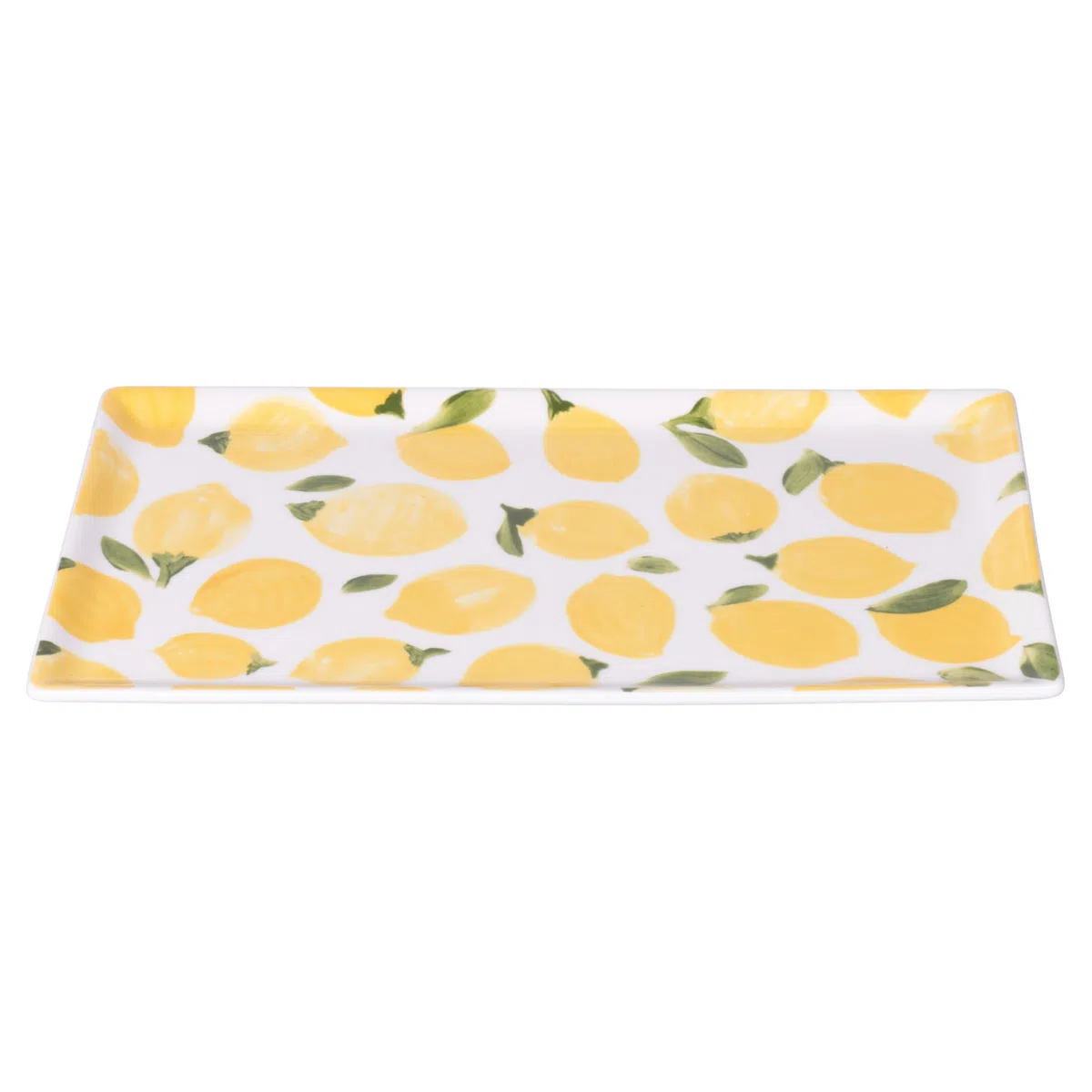 Set 4 Piatto rettangolare in porcellana 31,6x16,8 cm, limoni, Fruit Life