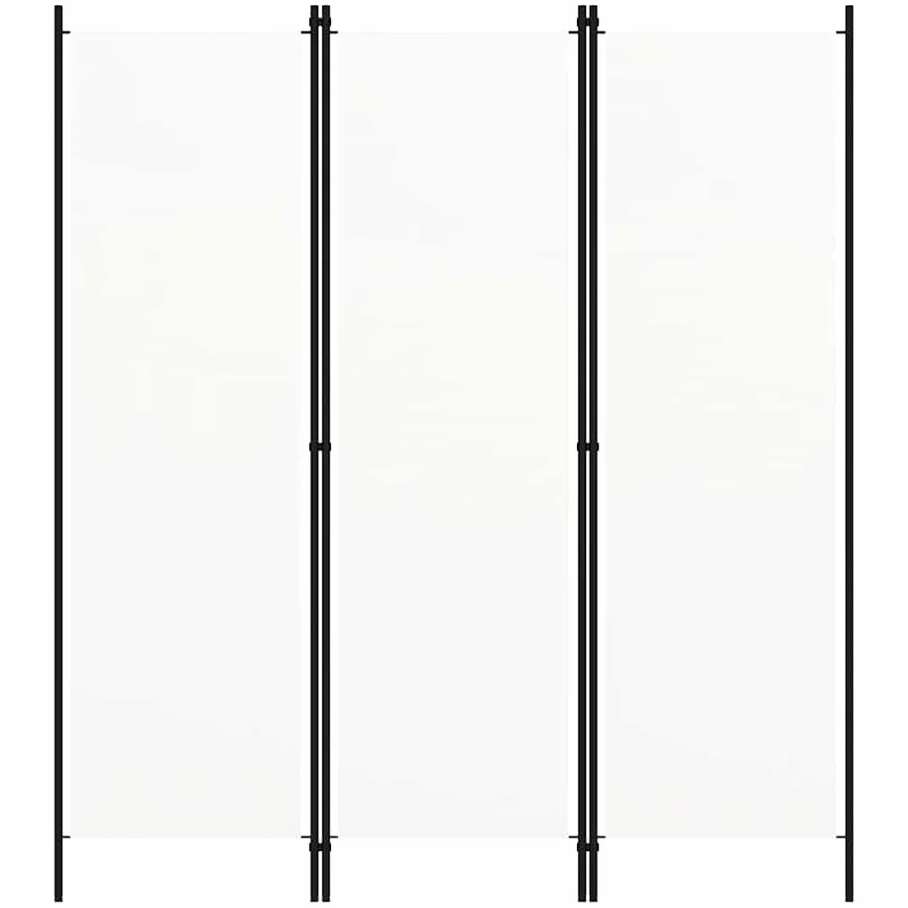 vidaXL Paravento a 3 Pannelli Divisorio Separè Byobu Pieghevole Schermo Separatore Ambienti Interni Protezione Privacy Bianco 150x180 cm