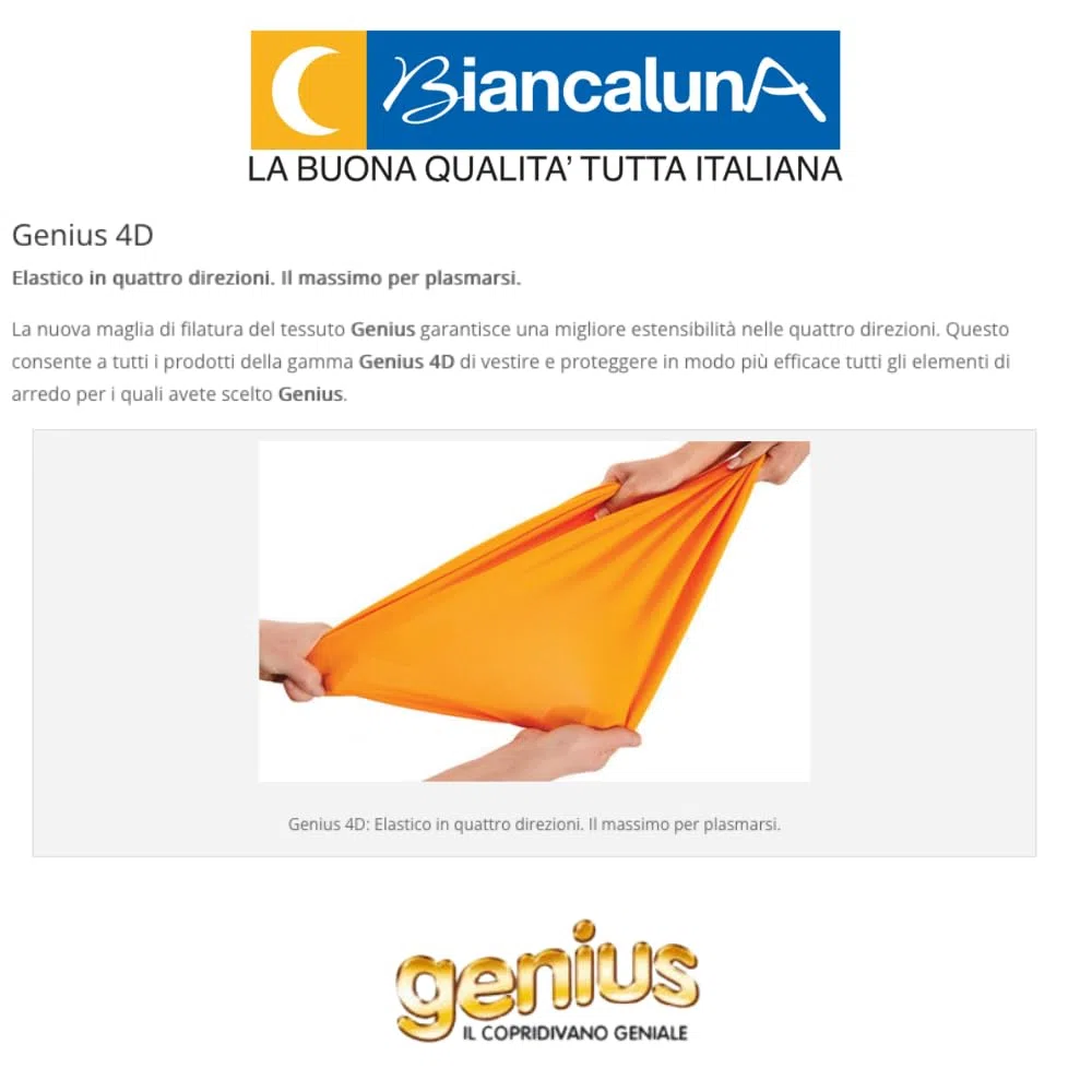 BIANCALUNA - Copripolotrona elastico Genius Lounge reclinabili Anti Macchia - 1 posto da 65 a 110 cm Copridivano tinta unita Made in Italy - Panna