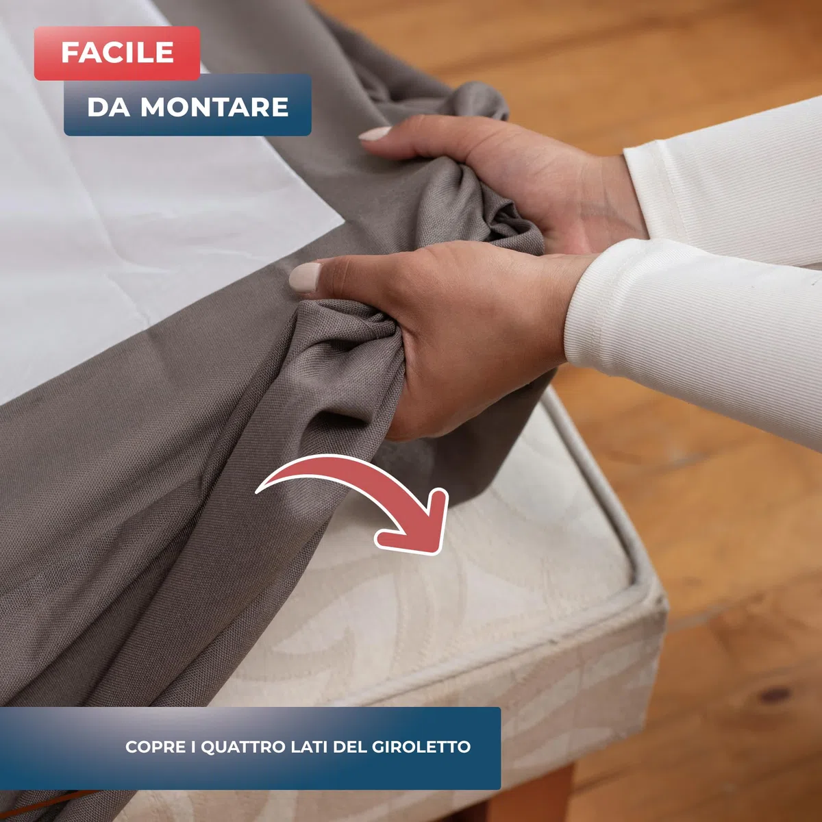 Wrappybag Vestiletto Matrimoniale 160 x 200 cm - Tortora – Copertura Giroletto - 8 Misure Diverse
