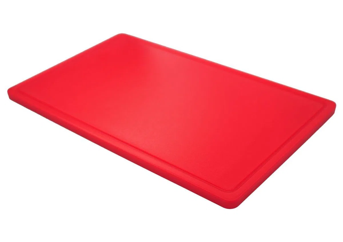 METRO Professional Tagliere GN 1/1, Polietilene ad alta Densità (HDPE), Lavabile in Lavastoviglie, Rettangolare, Rosso