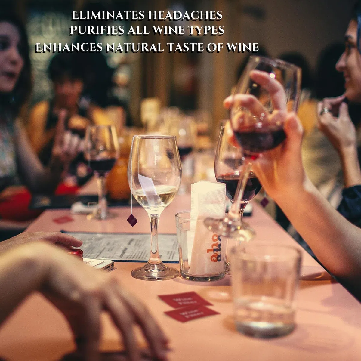 Filtro per vino solfito istamina purificatore: rimozione filtri vino istamine solfito – Allevia mal di testa prevenire la sensibilità del vino (12 confezioni)