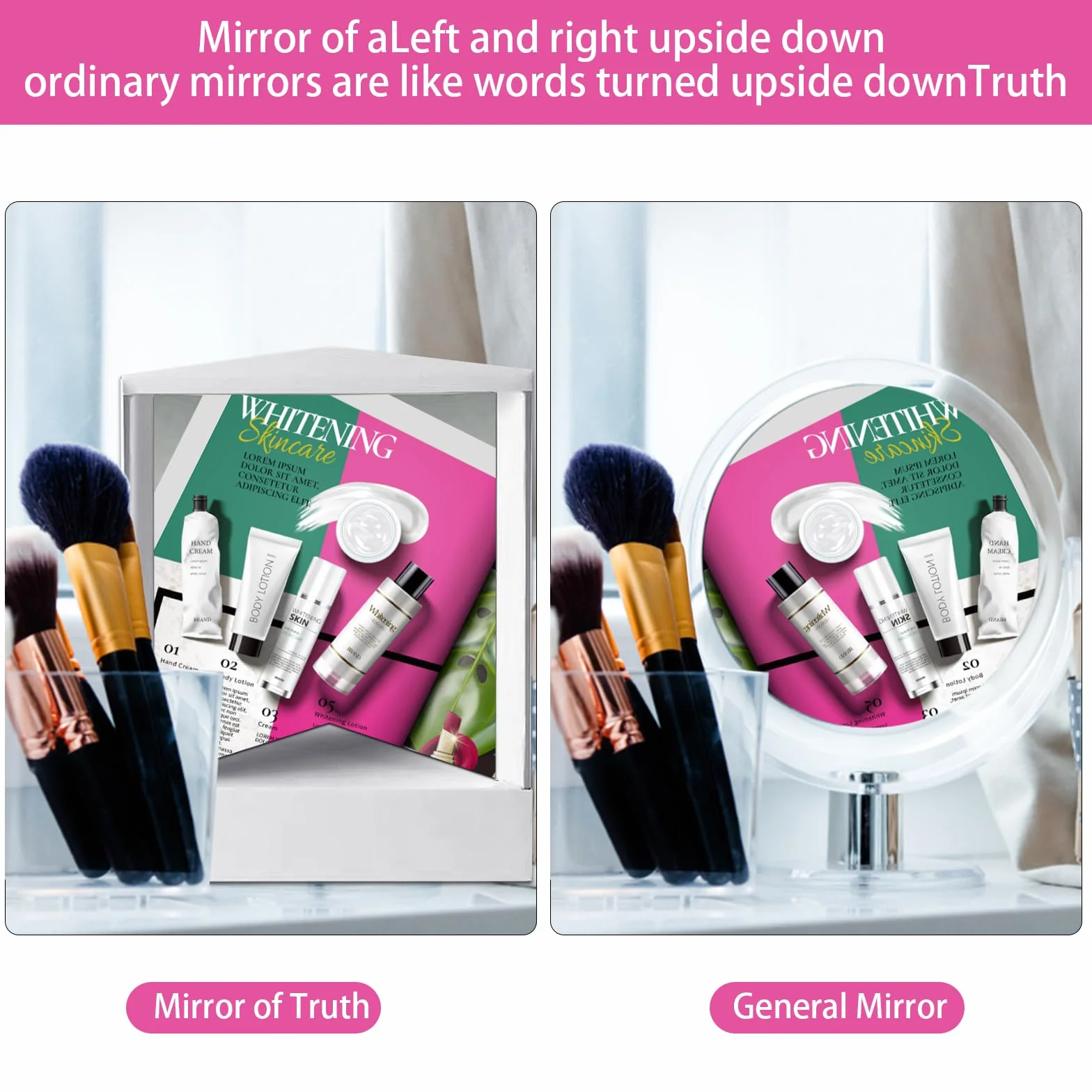 True Mirror - Specchio non reversibile, senza retromarcia, triangolare fisso, non retromarcia, per immagini reali (A)