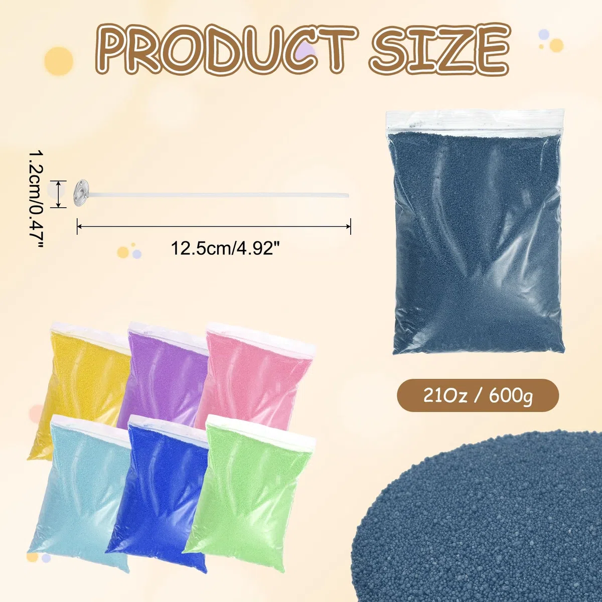 QUARKZMAN Perle Di Sabbia Candele Con 50 Stoppini 21Oz / 600g Kit Di Sabbia Cera Rifornibile Per Realizzare Candele Per Ringraziamento Natale Matrimoni Fai Da Te Decorazioni Casa, Blu