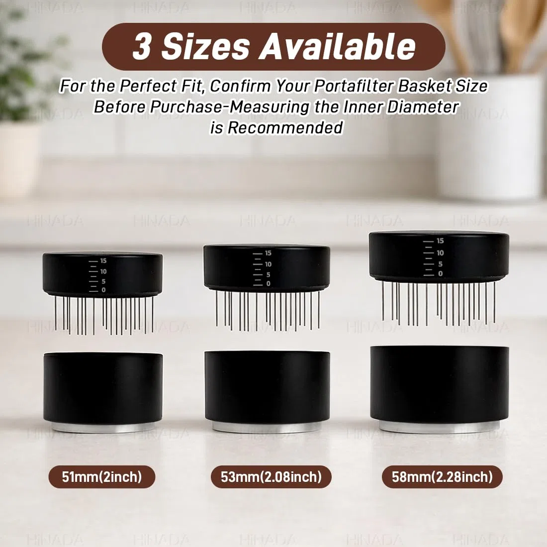Pressa Caffe 51mm, 3-in-1 Coffee Distributor and Tamper with WDT Tool, Pressino per Caffe con Profondità Regolabile e Molla Calibrata, adatto a portafiltri (51mm)