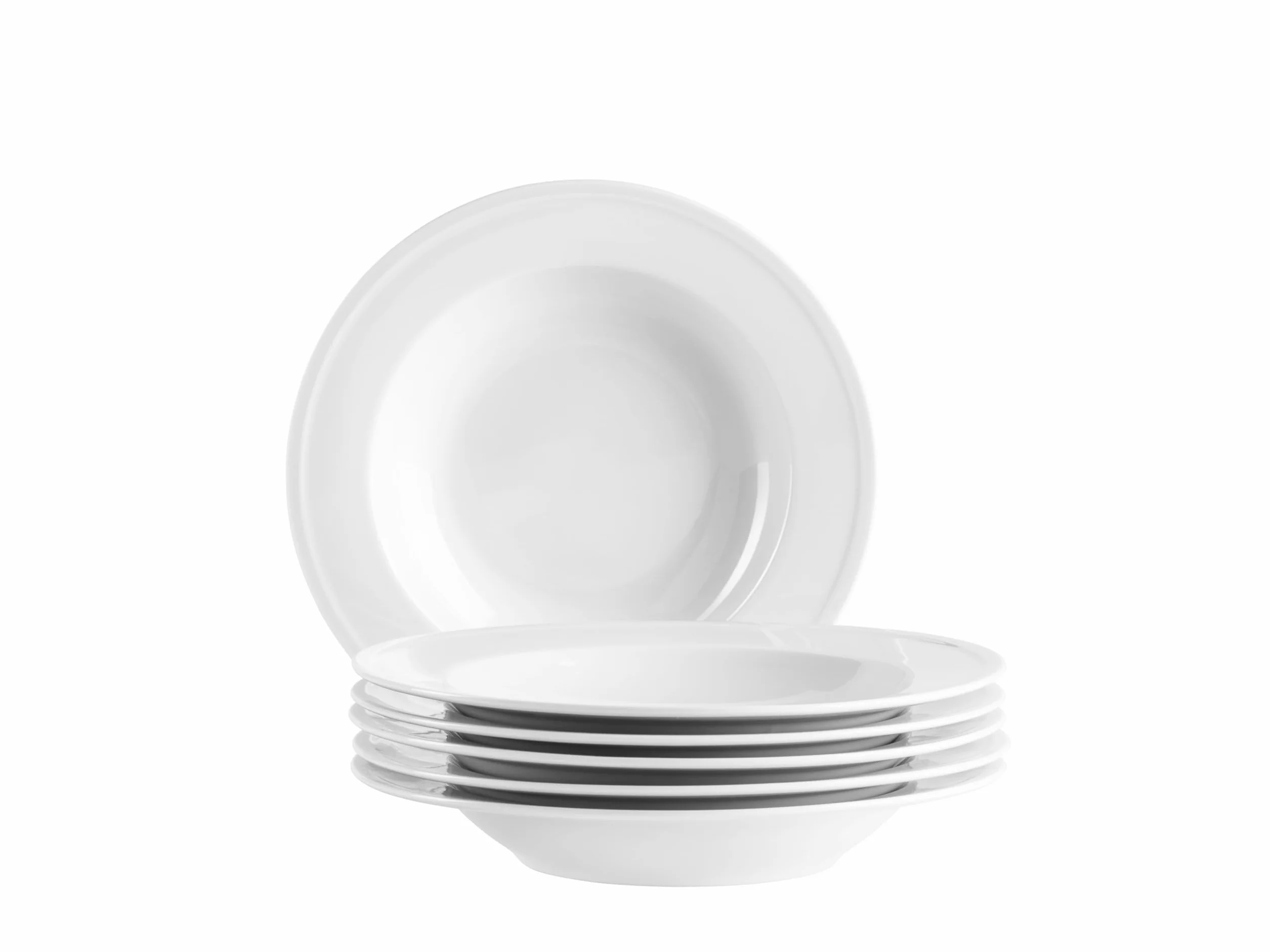 MÄSER Serie Arlona, piatto fondo per 6 persone, in porcellana di alta qualità, senza tempo, elegante, porcellana, bianco