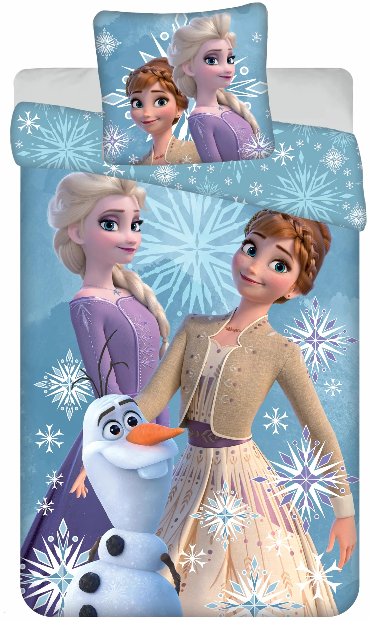 Disney Frozen - Biancheria da letto, motivo: Anna Elsa, 135/140 x 200 cm