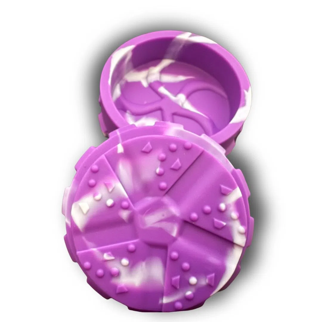 HASHY | GRINDER IN SILICONE PER RESINE | DIVERSI COLORI | (Lilla e Bianco)