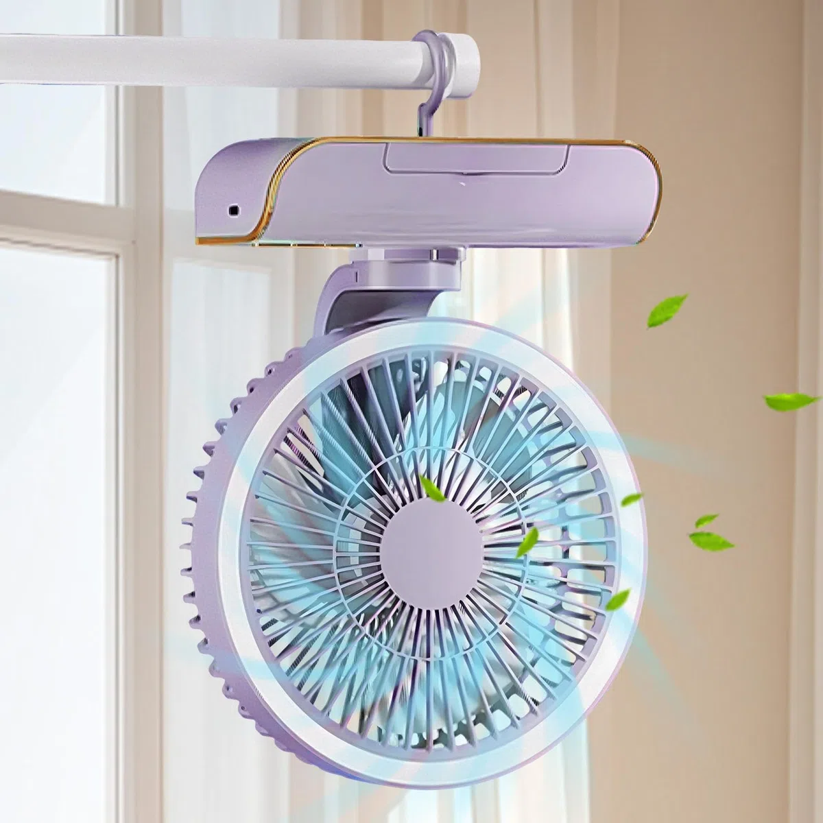 Generico Ventilatore Silenzioso per Camera,Ventilatore a Parete con Telecomando | Indispensabile per il Caldo, Illuminazione a 2 Velocità, 5 Velocità del,Per Camera Da E Comodino