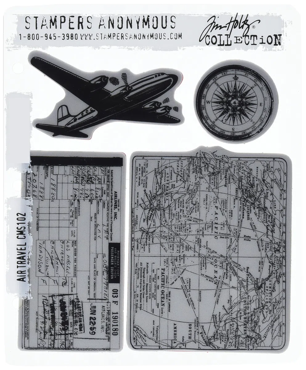 Tim Holtz Cling Rubber Stamp Set-Air Travel