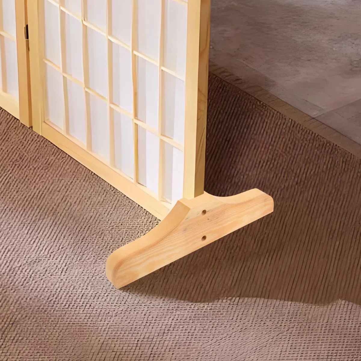 POPETPOP 2 Pezzi Supporto per Schermi Divisori in Legno Stile Giapponese Base Stabile e Facile da Riporre, per Ufficio e Hotel, Divisorio per Ambienti Khaki