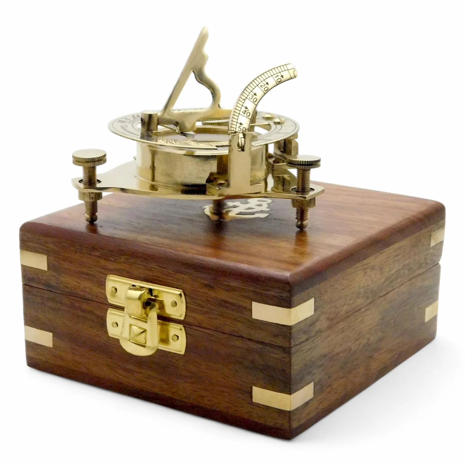 Bussola con meridiana in ottone da 7,6 cm, bussola nautical d'antiquariato