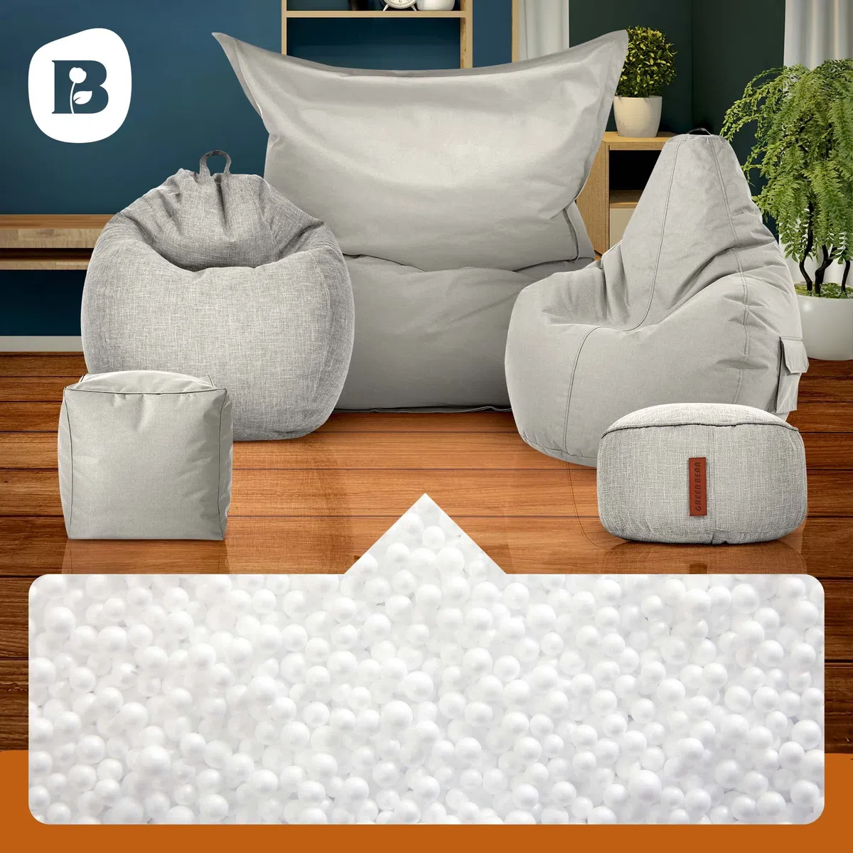 PREMIUM Perle EPS Microperle di polistirolo 150 litri-Pacco di ricarica per cuscini imbottitura poltrona a sacco cuscino da allattamento