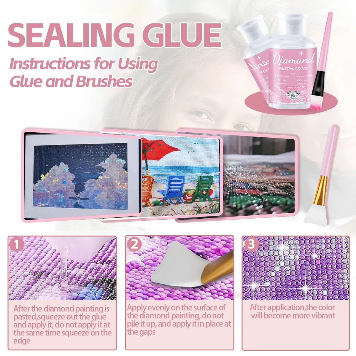 DNSGOOR 150Pcs A4 Diamond Painting Light Pad,all Inclusive Diamond Painting Accessori, Strumenti per Pittura a Diamante da,Diamond Art Sealer Colla per DIY Craft