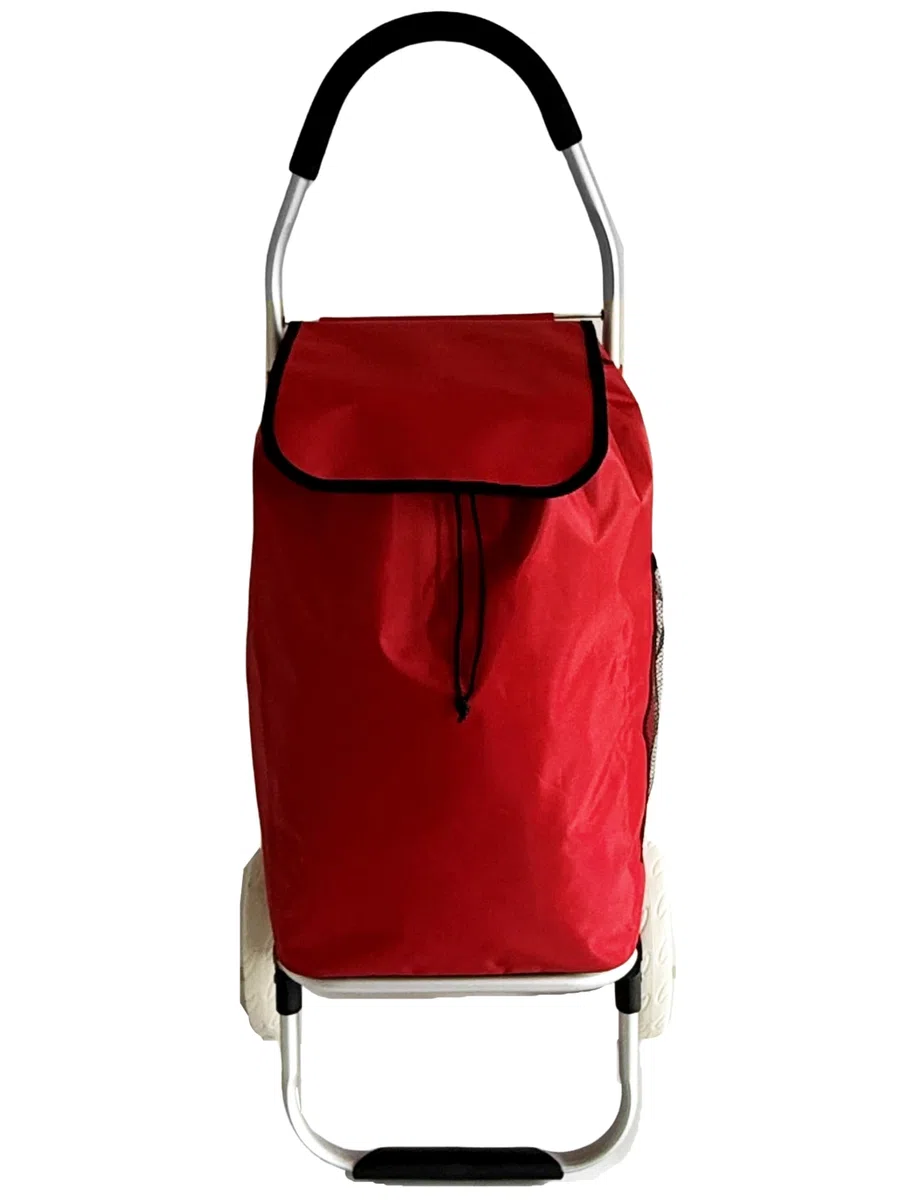 Carrello spesa 2 Ruota Grande robusto telaio in alluminio e borsa in tela impermeabile rimovibile ideale per lo shopping comodo e pratico (Rosso, 2 Ruota)