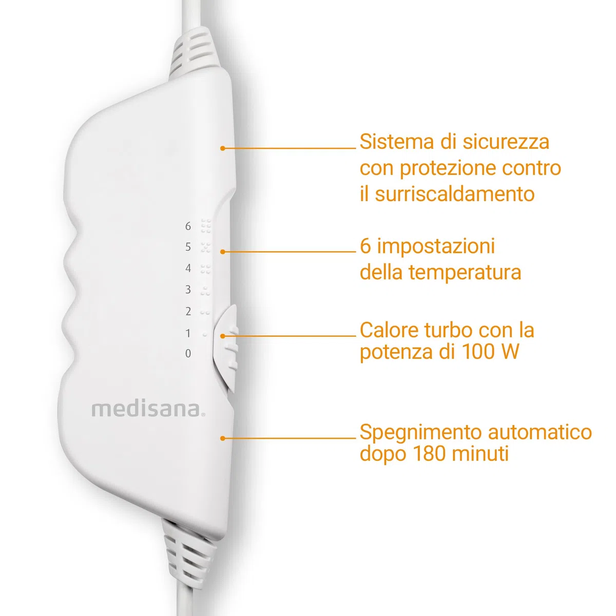 medisana HU 662 Sottocoperta elettrica, 150 x 80 cm, protezione da surriscaldamento a spegnimento automatico, 6 impostazioni di temperatura, lavabile, scaldamaterasso adatto a tutti i materassi