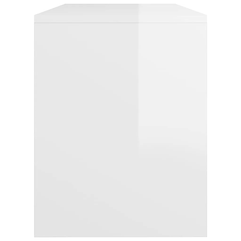 vidaXL Sgabello moderno in bianco lucido – robusta struttura in legno ingegnerizzato – versatile per camera da letto, soggiorno e guardaroba – facile da montare