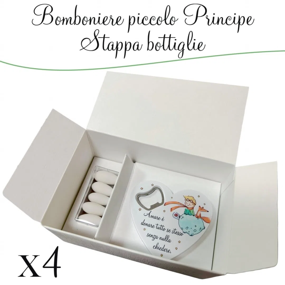 Set Bomboniere Apribottiglie Il Piccolo Principe, 4 Pezzi
