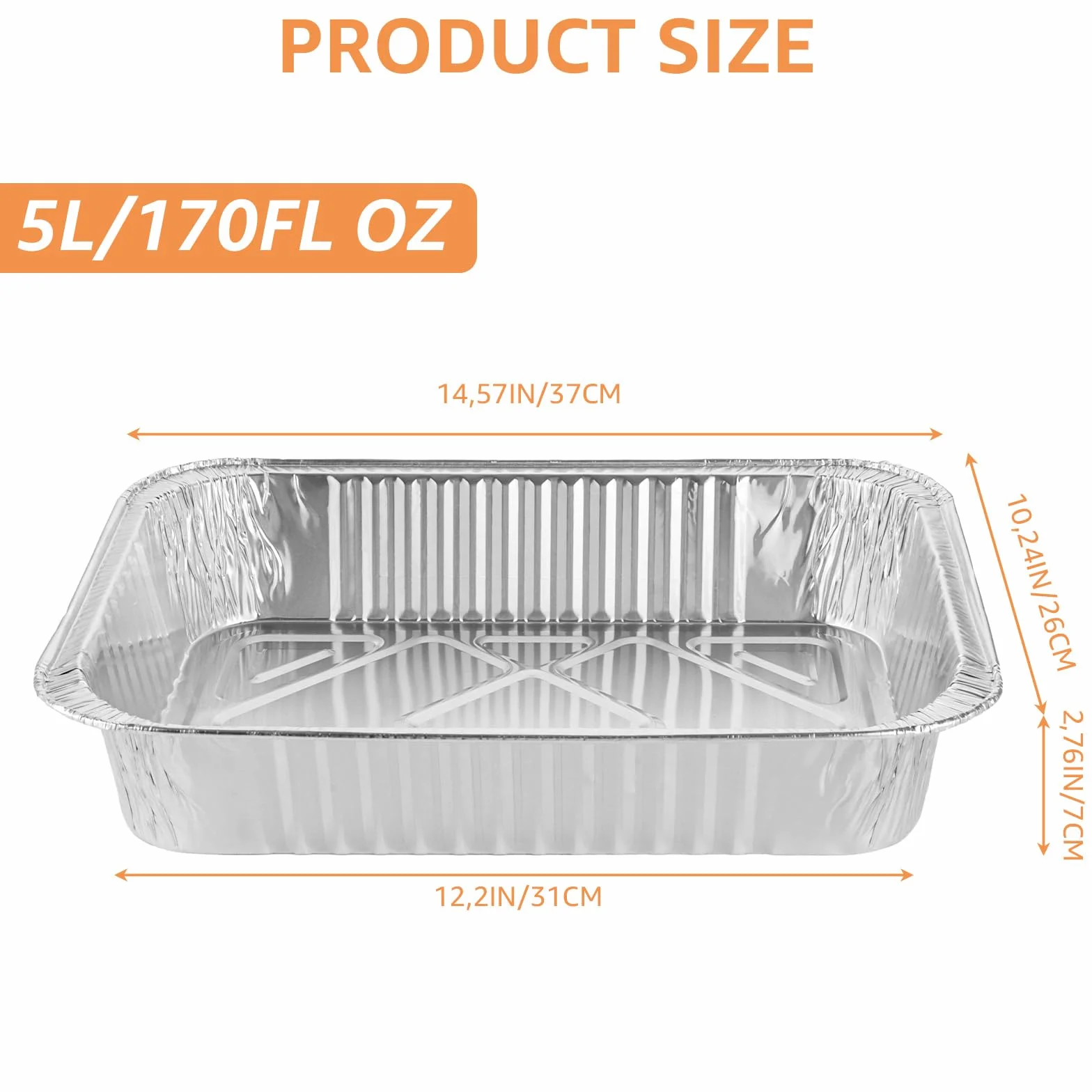 SHUESS 30 ciotole in alluminio grandi da 4900 ml (370 x 260 x 70 mm) monouso in alluminio per forno e barbecue, robuste ciotole in alluminio monouso, riutilizzabili per barbecue a gas, barbecue