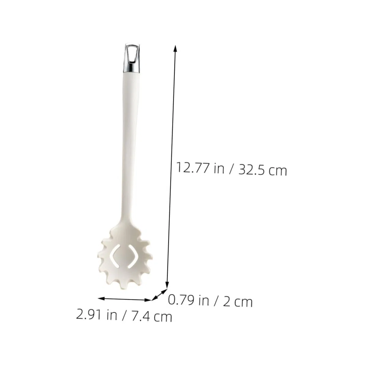 SMASOLO Cucchiaio per Spaghetti in Silicone Bianco Resistente al Calore Design Semplice e Linee Morbide, Facile da Trasportare per Servire Pasta e Noodles