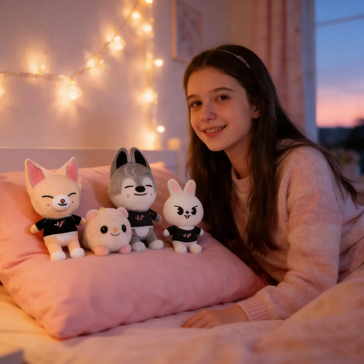 Peluche Stray Kids Set di Peluche: Regalo Decorativo per i Fan per Natale e Compleanni dei Bambini - 8 Pezzi (Eight pcs)