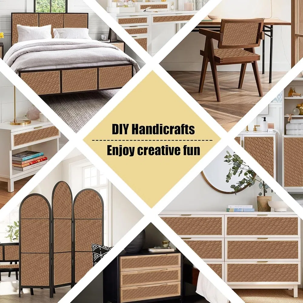HEYOUTH Larghezza Fettuccia,Fettuccia Aperta Foglio di Rattan Intrecciato,Larghezza in Rattan,Impermeabile,in plastica a Nido d'Ape Intrecciato,per Mobili Sedie Armadietti (Curry, 40cm x 2 m)
