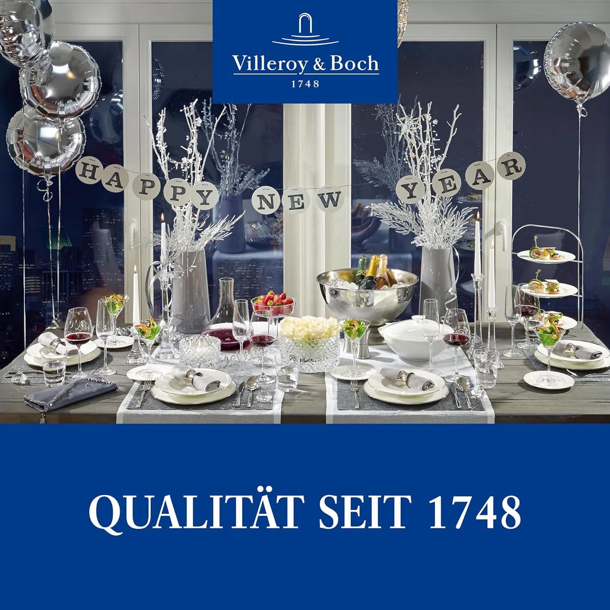 Villeroy & Boch Anmut Etagere in Acciaio Inossidabile di Alta qualità, Piatto da Servizio a 3 Piani per Buffet o Brunch, con Piatti da Cucina Combinabili, 40 cm