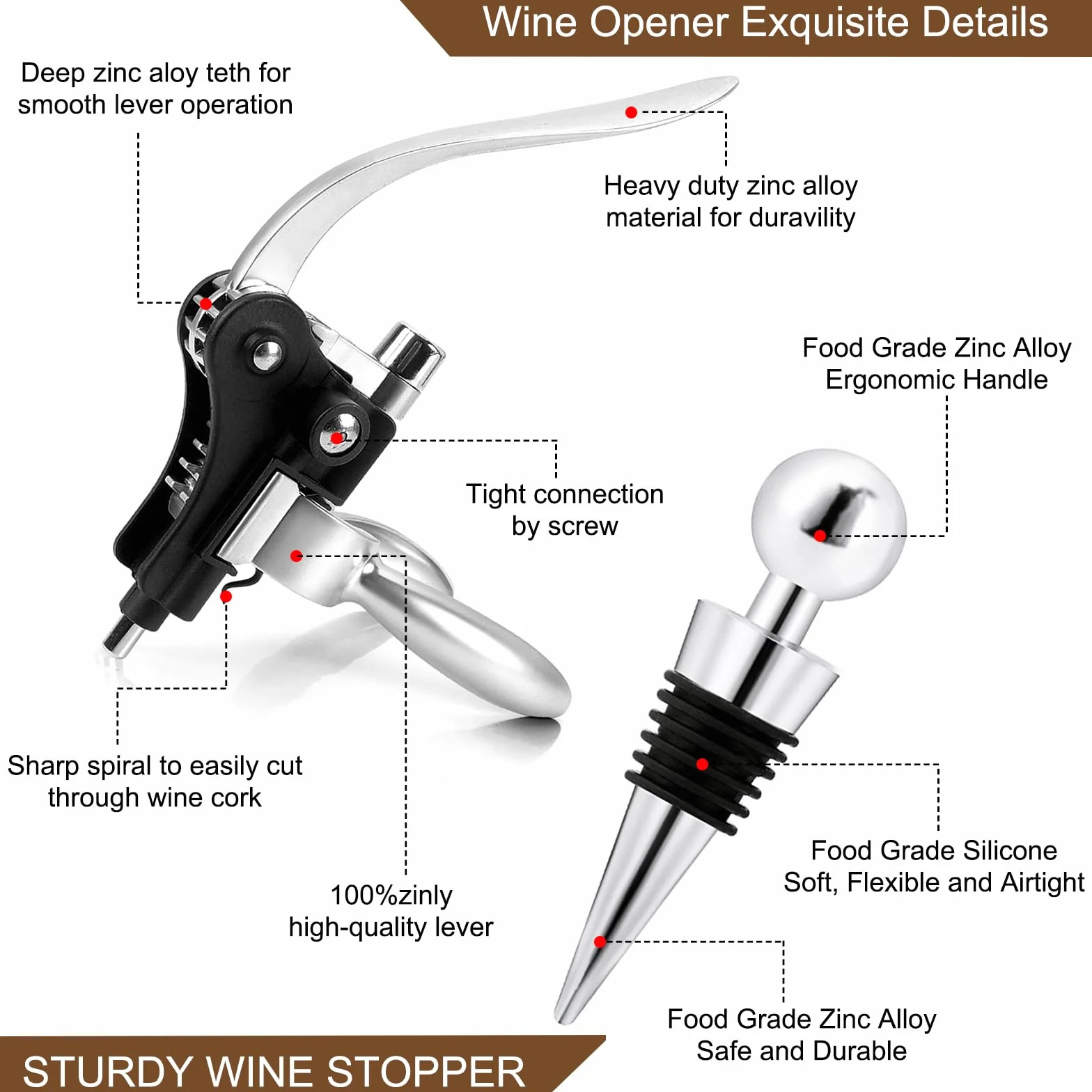 UCAMP Cavatappi,Set Apribottiglie,Set 11 Accessori per Vino da Sommelier,Apribottiglie Manuale,Scatola di Legno Accessori per Il Vino Set Regalo,Set di cavatappi per gli amanti del vino
